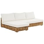 Beliani Rattan Lounge-Set Varallo Cremeweiß