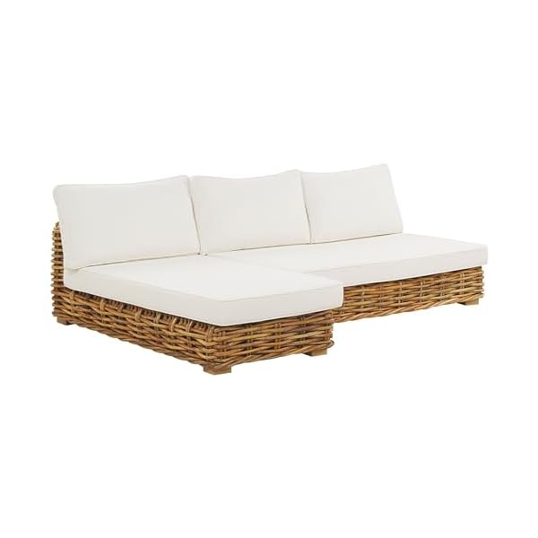 Beliani Rattan Lounge-Set Varallo Cremeweiß