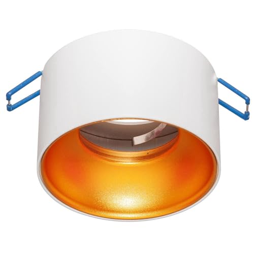cartera redonda plafón blanco oro empotrado 70 mm luz techo cartón yeso oficina tienda soporte lámparas LED GU10 GU5.3