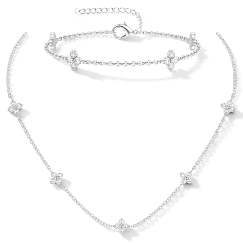 Colliers en argent pour femmes et parure fleur cœur pour mariage