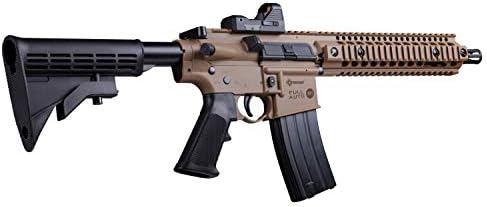 Crosman CFAR1X Full Auto R1 CO2-Powered BB Air Rifle And Red Dot Sight, Black/FDE