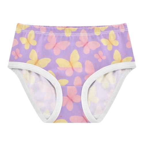 Joisal Colorful Girls Underwear Toddler 2t Cotton Panties for Girl Cute Yellow Pink Butterflies Purple Briefs Undies Kids