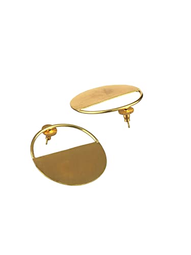 Women's Minimal Round Solid Plated Earrings