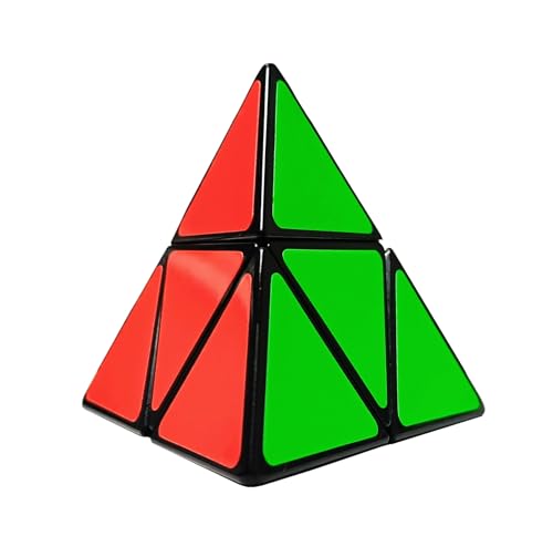 ALaLatois 2x2 Pyramid Speed Cube Pyraminx 2x2x2 Triangle Magic Puzzle Cube Toy 2x2 Cube 3D Puzzle Stress Relief Fidget Toy Brain Teasers for Kids Adults (Black Sticker)