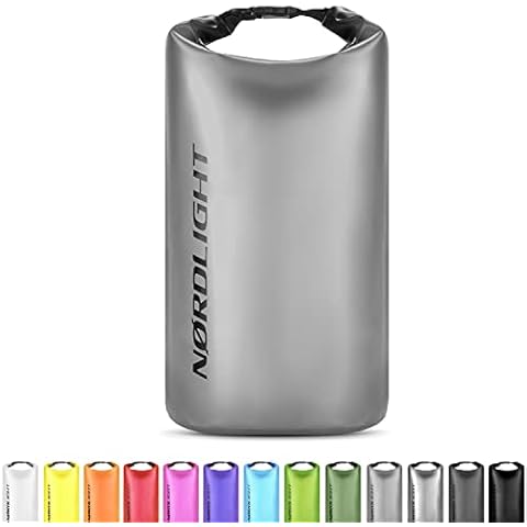 Nordlight Dry Bag 5L Wasserdichter Beutel - (Grau) Wasserdichter Packsack Mit Roll Top Verschluss Und Schultergurt | Schwimmen, Baden, Strand, Kanu, Stand Up Paddling, Tauchen Cover