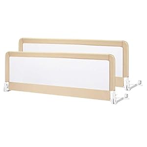 Costzon Double Sided Bed Rail Guard, 2 Pack, Extra Long Swing Down Safety Guard w/ Straps, Folding Baby Bedrail for Kids…