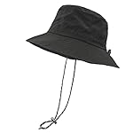 woogwin Waterproof Bucket Rain Hat with Chin Strap Quick Dry Packable Boonie Sun Hat Safari Hat UV Protection