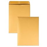 Quality Park® Catalog Envelopes with Gummed Closure, 9' x 12', Brown, Box of 250