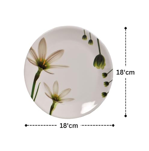 Image of Golden Fish Melamine Small Serving Snack Plates (Set of 4) - 7-Inch BPA-Free, Durable, Stylish Snack Plates for Appetizers, Desserts, & Parties (NPS-1)