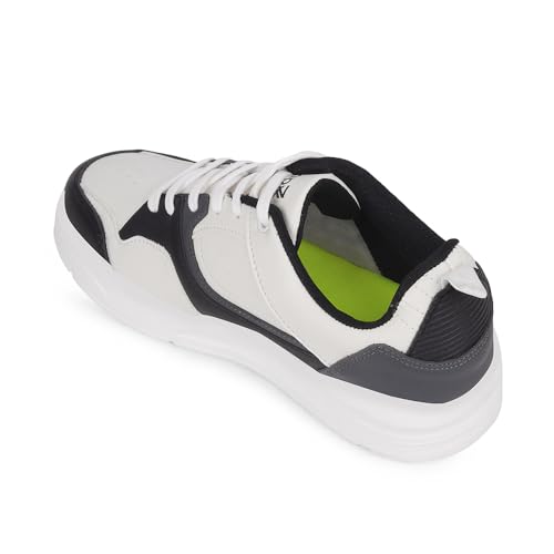 Image of Liberty LEAP7X SNOOKIT-1E Sneakers for Men - Clean White Lace-Up Casual Shoes | Memory Foam Cushioned Insole, Lightweight Sneakers, Walking, College, Travel, Office & Casual Outings