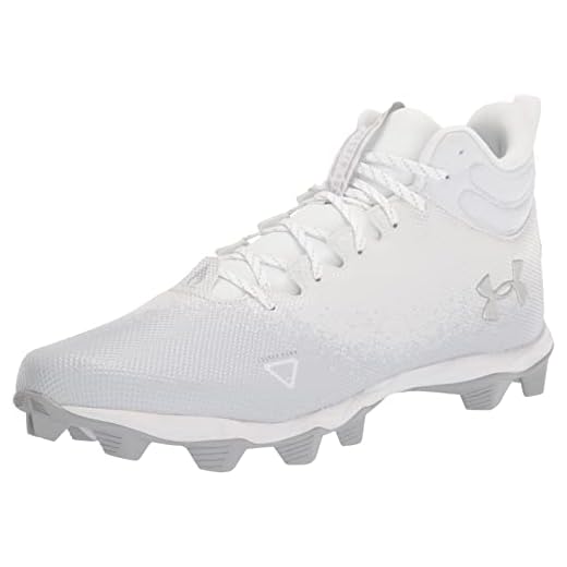 Under Armour Men's Spotlight Fran 2.0 Football Shoe, White (100)/Metallic Silver, 9