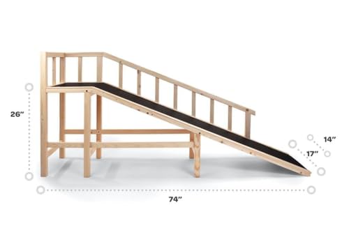 Gentle-Rise-Dog-Bed-Ramp-New-Improved-Non-Slip-Flooring-74-Long-and-Supports-Small-Large-Elderly-Dogs-130-LBS-Capacity