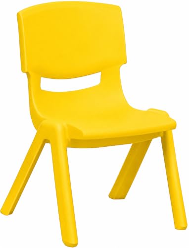 Image of Plastic Strong and Durable Kids Chair for Studying Dining Home Virgin Material Kids Chairs with Backrest for 2 to 5 Years | Sustain Upto 100 KG (Pale Yellow)