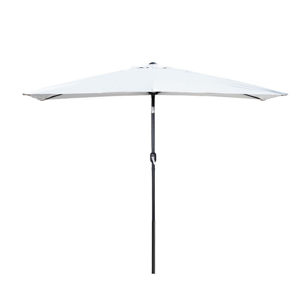 WDSOPK Rectangular Outdoor Patio Umbrella,Garden Parasol Umbrella with Crank,UV Protection Waterproof,Market for Deck Backyard Lawn(White-8.2x4.2ft)