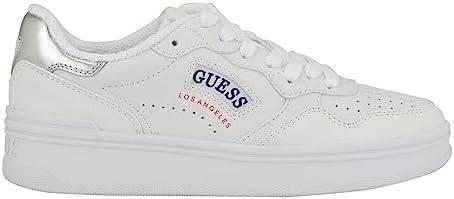 GUESS Women's SYBELA Sneaker, White/Silver 143, 8 | Image 4