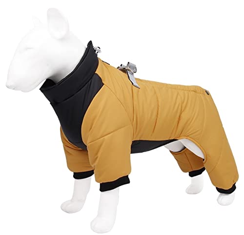 Wasserdichter Hundemantel mit Beinen und Geschirr - Dicker Wintermantel für kleine, mittlere und große Hunde