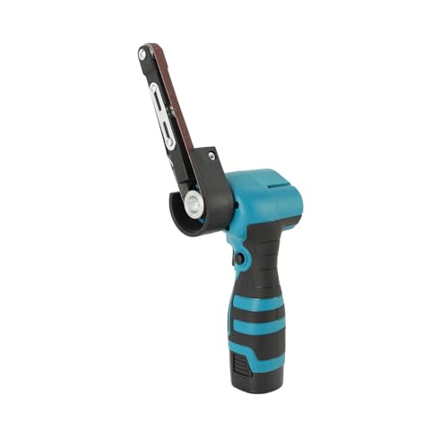 Yosoo Health Gear Lijadora de Banda Inalámbrica, Herramienta de Lijado de Detalles con Batería de 16,8 V para Madera, Metal y Superficies Curvas con 15 Bandas de Lijado (Batería única con enchufe