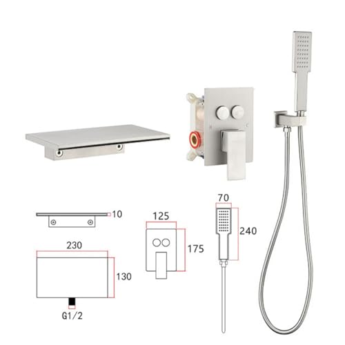 Mitigeur bain-douche cascade blanc petit modèle avec flexible - 3