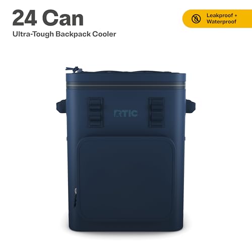 RTIC 24-Can Ultra-Tough Backpack Cooler (Navy) — view 2