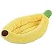 Silicute Dog Bed Cat Bed Pet Bed Comfortable and Washable in Banana Shape and Color w/Removable Cushion