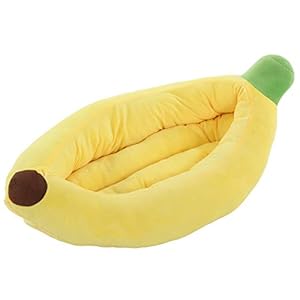 SILICUTE Banana Pet Bed – Snuggle Up in Style! Cute & Cozy Plush Pet Bed for Small Dogs/Cats