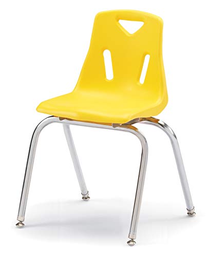 Image of Jonti-Craft Berries 8148JC1007 Stacking Chair with Chrome-Plated Legs, 18 inch Height, Yellow