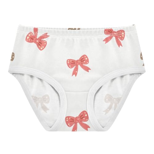 Girls' Soft Triangle Panties Organic Underwear for Toddlers Christmas Bows in Sizes 2T,3T, 4T, 5T, 6Y and 8Y