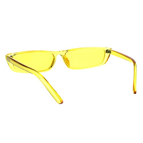 PASTL Skinny Rectangular Sunglasses Translucent Colors Trendy Fashion UV 4003