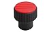 Kipp 06092-1A26 Thermoplastic Knurled Knob with 1/4-20" Internal Thread, Steel Bushing, Inch, Size 1, 21 mm Diameter, 22 mm Height, Traffic Red Color (Pack of 10)