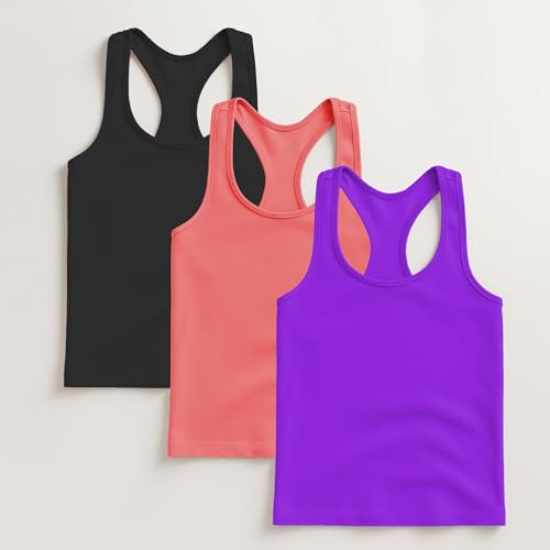 Image of Kurve Premium Girls Seamless Supersoft Wide Strap Comfortable Racerback Tank (Made with Love in The USA)