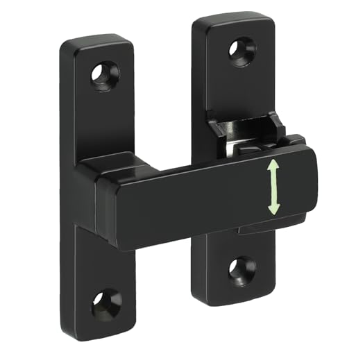 Mooche Loquet Porte à 90° et 180°, Verrou Porte Coulissante 7.8 CM, Loquet Exterieur Pour la Maison, Jardin, Armoires, Verrou Porte Interieure Pratique et Robuste, Noir
