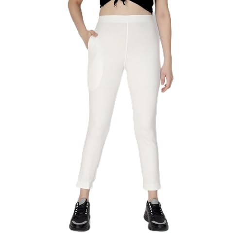 Image of ON&ON Women's Cotton Stretchable Slim Fit Straight Pants Trouser for Casual Wear and Office Wear