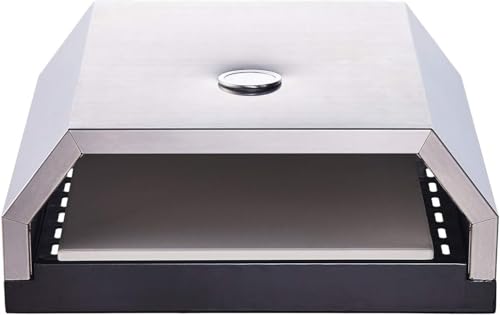 SOUK ONE Horno de pizza de acero inoxidable – Piedra para pizza para barbacoa de gas y barbacoa de carbón vegetal – Accesorio para pizza para barbacoa – Pizza perfecta para horno de piedra como el