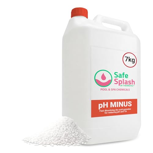 Safe Splash pH Minus 7kg Granules pH Reducer for Hot Tub & Swimming Pool Water pH Down for Spas Inflatable & Garden Pools Easy Dosing for Clear Comfortable Water