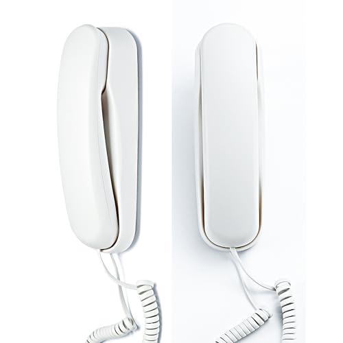 Teléfono con cable para hogar con botones grandes blanco miniatura 4