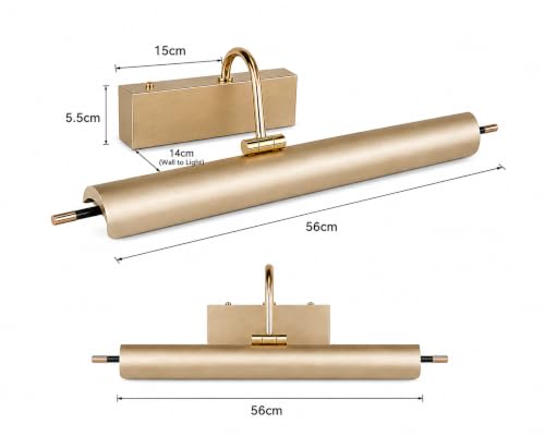 Image of FILLISKA Modern LED Picture /Dressing /Vanity /Bathroom /Mirror Light with 3 Step Light Mode & Adjustable Head (White,Warm White and Neutral White) (Champagne Gold 20Watt-9656)