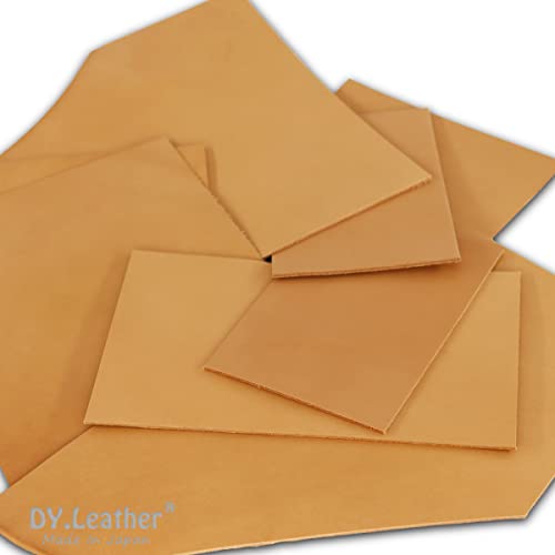 【DY.Leather】 ヌメ革【詰め合わせ|キャメル|1.0mm~2.0mm厚|450G】 日本製 タンニンなめし 本革 ハギレ 牛革 生地 レザークラフト パーツ 手芸 裁縫 無地 刺繍 エイジング 経年変化 ハンドメイド はぎれ 生成り きなり 革細工 初心者 本皮素材