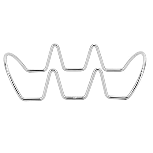 Taco Holder, Stainless Steel Taco Rack Holder, U Shaped Design, Double Sided, Holds Taco, Hot Dog, Cake, for Family Dinner, Party, Restaurant, Household, Baking (3 Grid)