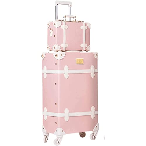 Durable Vintage Cabin Luggage Light and Safe PU Leather Rolling Luggage Set Suitcase Wheel Trolley Multifunctional Partition Handbag Carry On