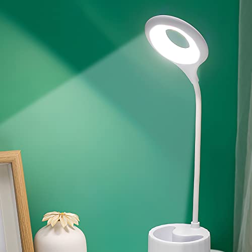 Lámpara de escritorio LED - Lámpara de lectura recargable USB con 3 modos de color - Luz de noche regulable para cuidar los ojos con cuello flexible de 360 ° para estudio de oficina en casa Cover