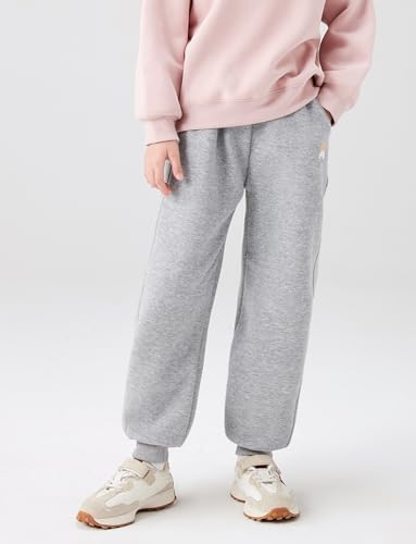 Happy Cherry Kid Girls Fleece Lined Cotton Jogger Pants Straight Leg Regular Fit Thermal Sweatpants Trousers 5-12Y3