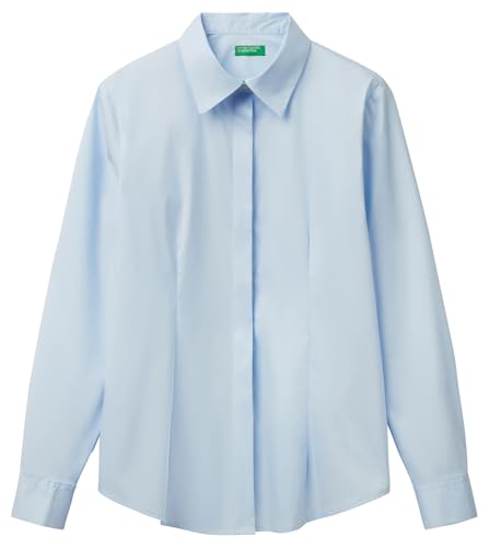 United Colors of Benetton Camicia 54KXDQ03B, Blu, M Donna