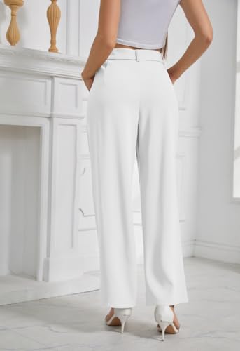 Womens Wide Leg Business Casual Pants High Waisted Straight Leg Pants Work Trousers with Pockets Slacks for Women4