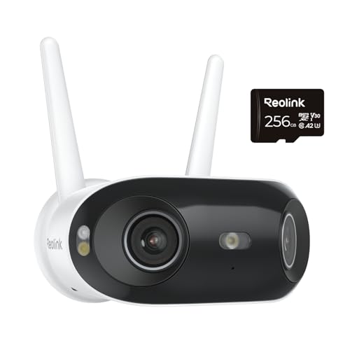 Reolink Elite WiFi with 256GB microSD Card Bundle, 4K 8MP Dual-Lens Camera, Dual-Band WiFi 6, Local Storage, No Monthly Fees