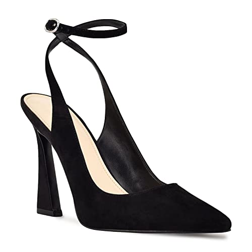 Reoplty Womens Closed Toe Ankle Strap Heels Pointed Toe Pumps Shoes Slingback High Heel Wedding Dress Shoes