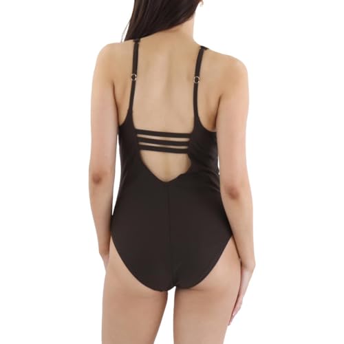 Maillot de bain une pièce BCBGMAXAZRIA standard marron Java taille S avec lacets - 2