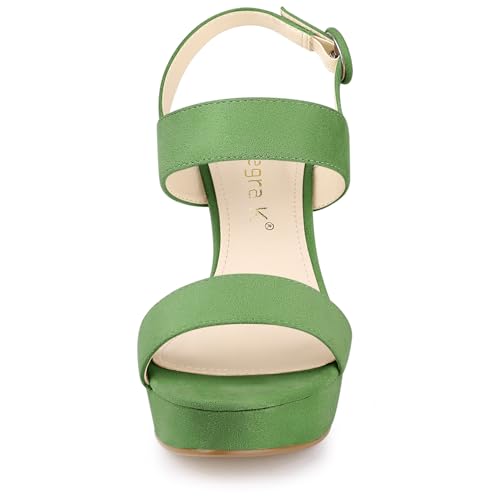 Image of Allegra K Women's Slingback Platform Heels Chunky High Heel Sandals