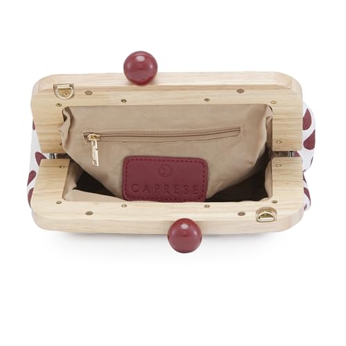Image of Caprese Mindy Clutch, Small | Versatile Clutch for Women with Adjustable & Detachable Straps, Push Lock Closure | Stylish Clutch | Perfect for Parties, Weddings & Special Occasions (Red)