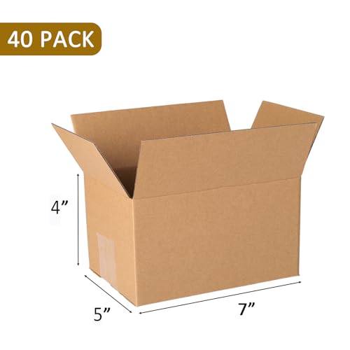 Image of zmybcpack 80 pack 7x5x4 inch Cardboard Box Mailers, Kraft Shipping Boxes