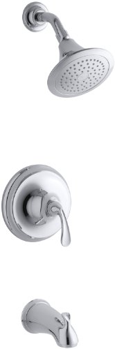 KOHLER K-T10274-4-CP Forte Rite-Temp Pressure-Balancing Bath and Shower Faucet Trim, Polished Chrome